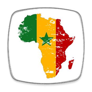 Senegal_Flagge_Afrika_used - Square fridge magnet - white - Front