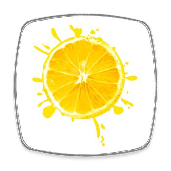 Citrus Splash Yellow - Square fridge magnet - white - Front