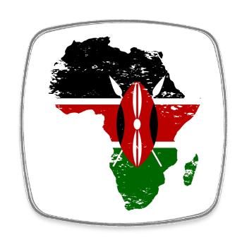 Kenia_Flagge_Afrika_used_used - Viereckiger Kühlschrankmagnet - Weiß - Vorne