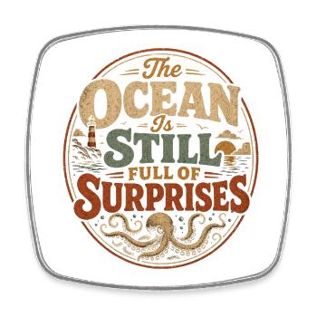 The ocean is full of secrets - Square fridge magnet - white - Front