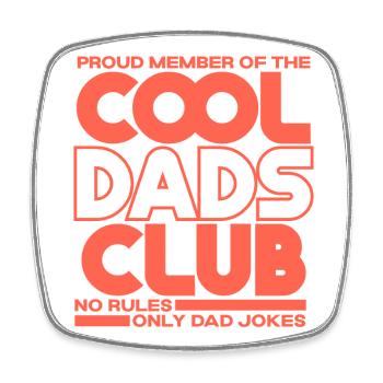 Papa Geschenk Vatertag - Cool Dads Club  - Viereckiger Kühlschrankmagnet - Weiß - Vorne