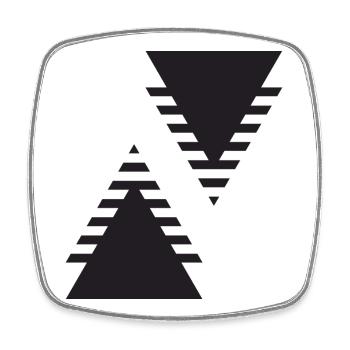 Dual Triangles Echo - Square fridge magnet - white - Front