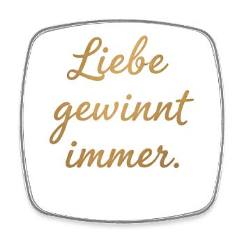Liebe gewinnt immer Spruch Menschenrechte Pride - Viereckiger Kühlschrankmagnet - Weiß - Vorne