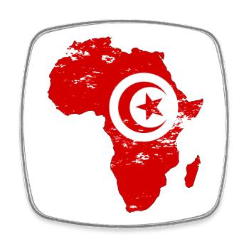 Tunisia Flag Africa - Square fridge magnet - white - Front