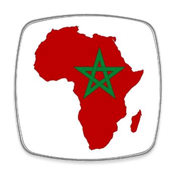 Pavillon du Maroc Afrique - Magnet carré - blanc - Devant
