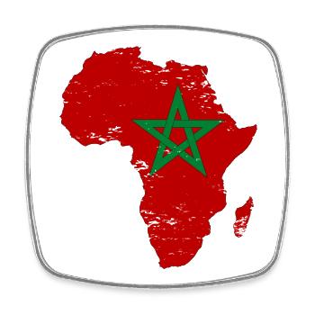 Pavillon du Maroc Afrique - Magnet carré - blanc - Devant