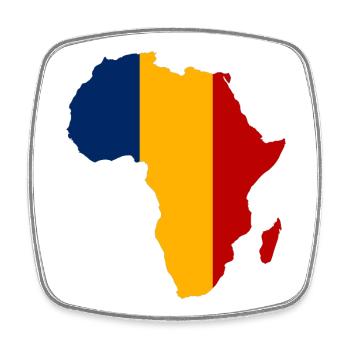 Tschad_Flagge_Afrika - Magnet carré - blanc - Devant