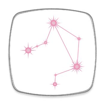 Waagestern, Sternbild, Tierkreiszeichen, Pastellrosa - Viereckiger Kühlschrankmagnet - Weiß - Vorne