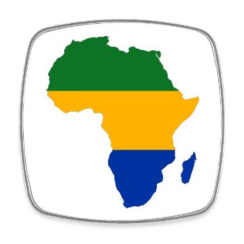 Gabon_Flagge_Afrika - Square fridge magnet - white - Front