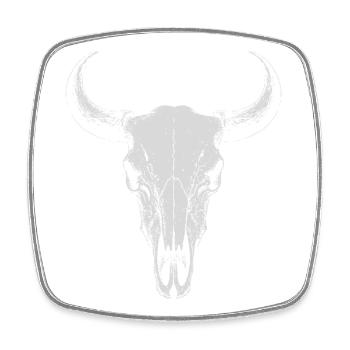 Bull Skull Horns - Square fridge magnet - white - Front