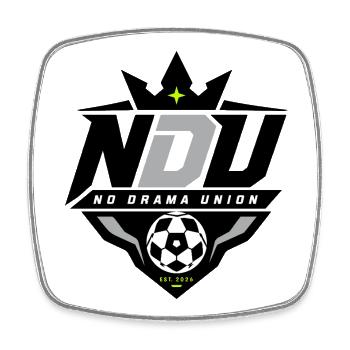 NDU – No Drama Union - Viereckiger Kühlschrankmagnet - Weiß - Vorne