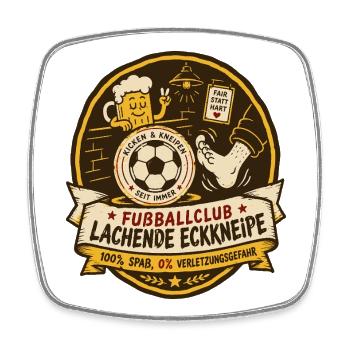 Fußballclub Lachende Eckkneipe - Viereckiger Kühlschrankmagnet - Weiß - Vorne