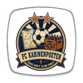 FC Kabinenpoeten - Viereckiger Kühlschrankmagnet - Weiß - Vorne