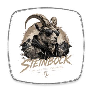 Steinbock Style - Viereckiger Kühlschrankmagnet - Weiß - Vorne