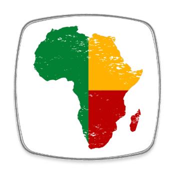 Drapeau du Bénin Afrique utilisé - Magnet carré - blanc - Devant