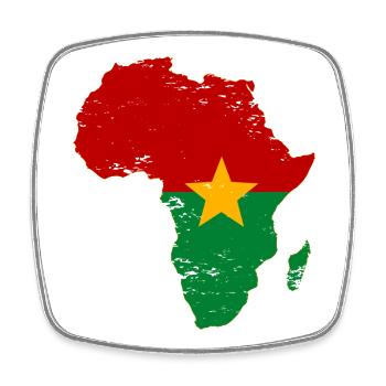 Burkina-Faso_Flagge_Afrika_used - Viereckiger Kühlschrankmagnet - Weiß - Vorne