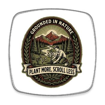 Planting More Plants - Viereckiger Kühlschrankmagnet - Weiß - Vorne