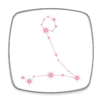 Fischestern Sternbild Sternzeichen Pastellrosa - Viereckiger Kühlschrankmagnet - Weiß - Vorne
