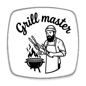 griller - Magnet carré - blanc - Devant
