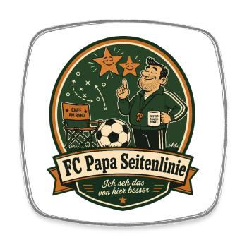 FC Papa Sideline - Square fridge magnet - white - Front