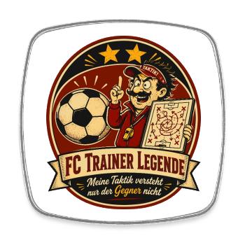 FC Trainer Legende - Viereckiger Kühlschrankmagnet - Weiß - Vorne