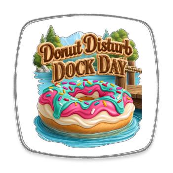 Donut Disturb Dock Tag - Viereckiger Kühlschrankmagnet - Weiß - Vorne