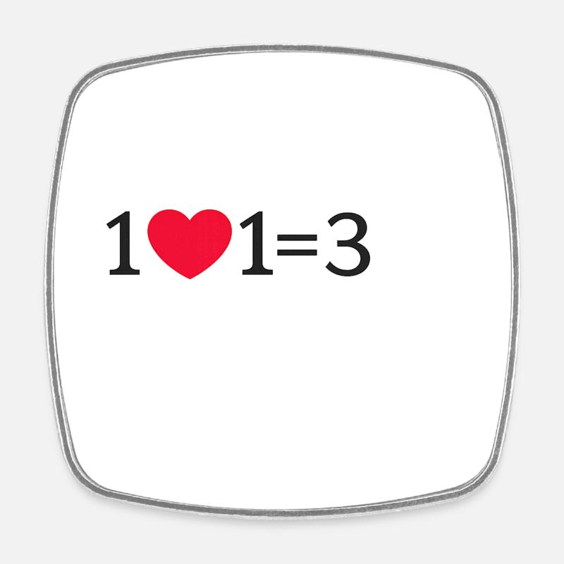 Pregnancy announcement. 1 core 1 = 3 - Square fridge magnet - white