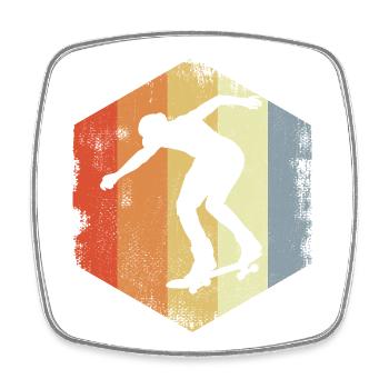 Skateboarder Oldschool - Square fridge magnet - white - Front