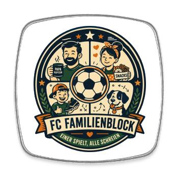 FC Familienblock - Viereckiger Kühlschrankmagnet - Weiß - Vorne