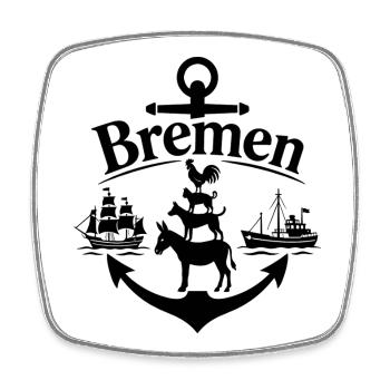 Bremen - Viereckiger Kühlschrankmagnet - Weiß - Vorne