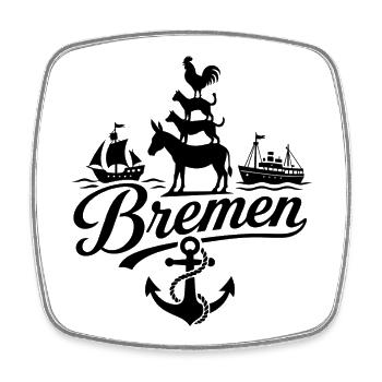 Bremen - Viereckiger Kühlschrankmagnet - Weiß - Vorne