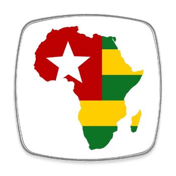 Togo_Flagge_Afrika - Magnet carré - blanc - Devant
