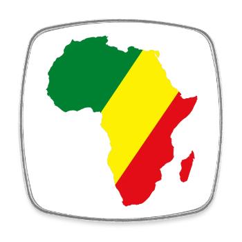 Kongo_Flagge_Afrika - Viereckiger Kühlschrankmagnet - Weiß - Vorne