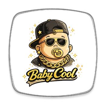 Baby Cool Bling HipHop - Viereckiger Kühlschrankmagnet - Weiß - Vorne