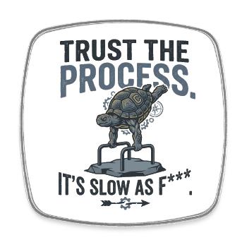 Calisthenics Turtle - Square fridge magnet - white - Front