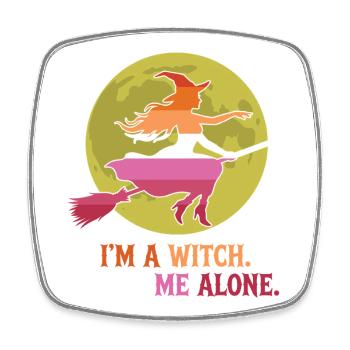 Pride Month LGBTQ - I'm a Witch. Leave Me Alone - Square fridge magnet - white - Front