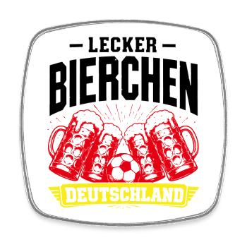 Lecker Bierchen Deutschland Fußball Edition - Viereckiger Kühlschrankmagnet - Weiß - Vorne