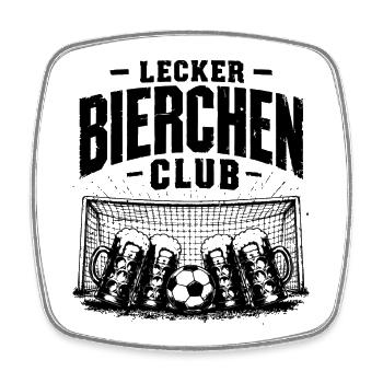 Lecker Bierchen Club Fußball 2026 Edition - Viereckiger Kühlschrankmagnet - Weiß - Vorne