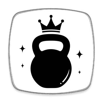 Kettlebell Queen – Fitness Krone - Square fridge magnet - white - Front