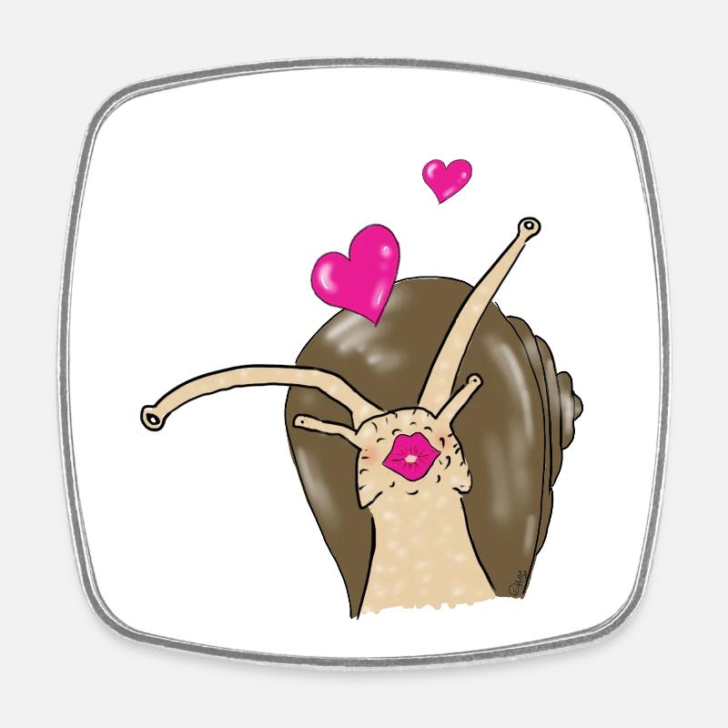 snail - Square fridge magnet - white