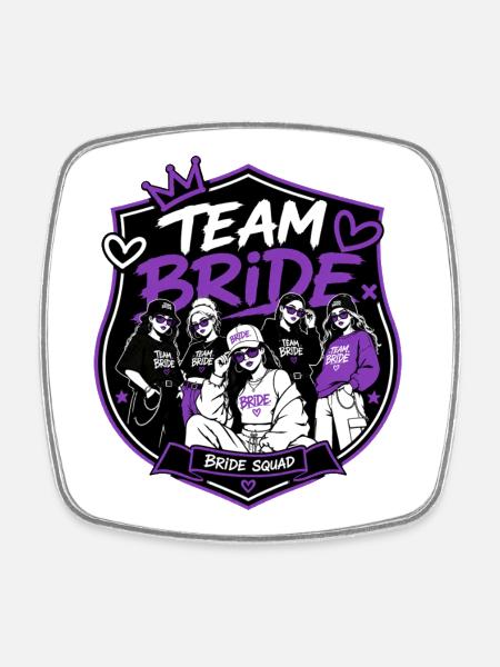 Team Bride Streetwear Squad Edition - Square fridge magnet - white