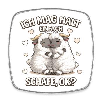Ich Mag Halt Einfach Walliser Schwarznasenschaf - Viereckiger Kühlschrankmagnet - Weiß - Vorne