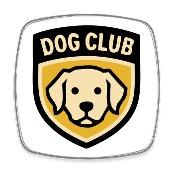 Hundeschule Logo Golden Retriever Hundeclub - Viereckiger Kühlschrankmagnet - Weiß - Vorne