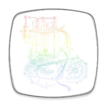 motorcycle - Square fridge magnet - white - Front