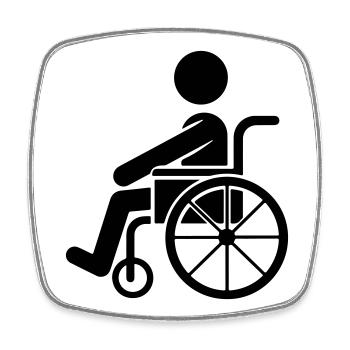 Man in wheelchair - Square fridge magnet - white - Front