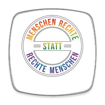 Menschenrechte Shirt Sticker für Aktivisten - Viereckiger Kühlschrankmagnet - Weiß - Vorne