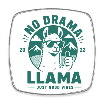 no drama llama - Square fridge magnet - white - Front