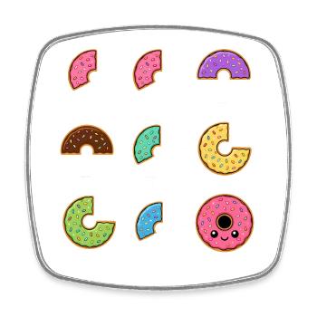Donut Brüche Mathe Lernen mit Humor - Viereckiger Kühlschrankmagnet - Weiß - Vorne