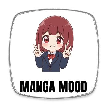 Manga Mood - Viereckiger Kühlschrankmagnet - Weiß - Vorne