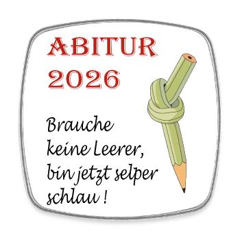 ABITUR_2026 - Viereckiger Kühlschrankmagnet - Weiß - Vorne